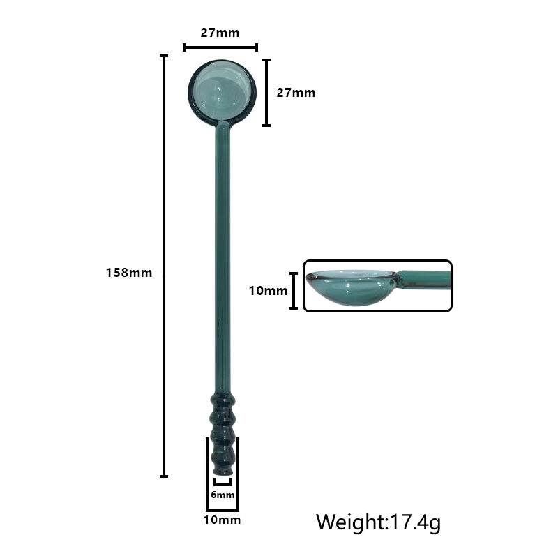 Threaded Handle Glass Spoon | Textured Grip | Multi-Purpose | Crystal Clear