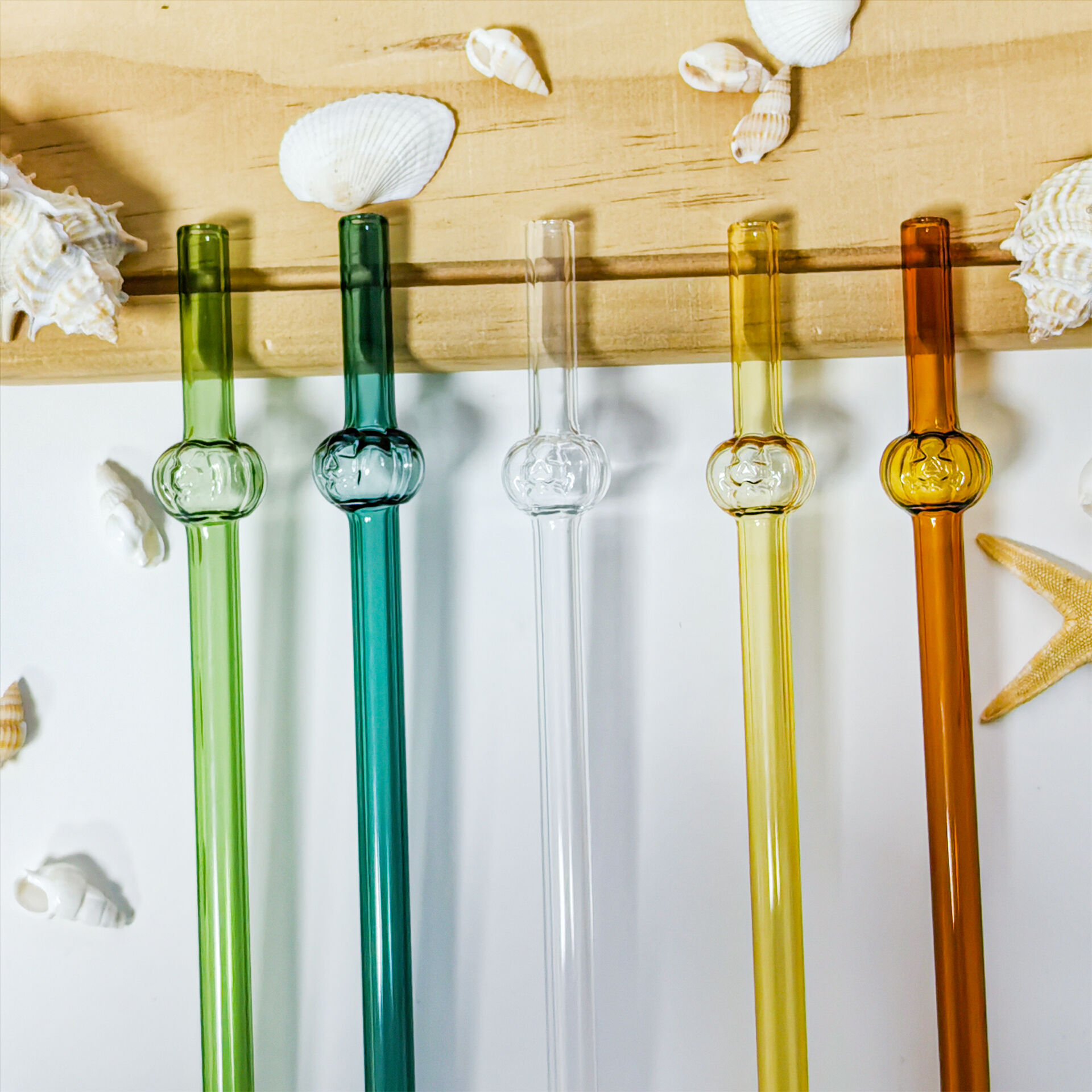 Re-usable  Glass Straw Accessories Environmentally Friendly and Pumpkin Series  for Bar Glass Drinkers Bulk Packaging