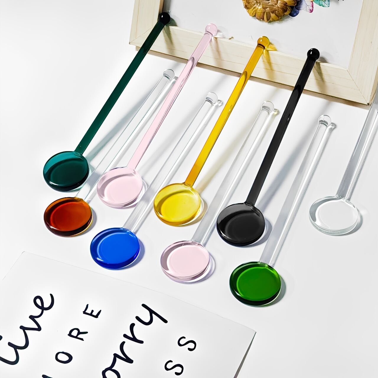 Disc-Shaped Glass Stirring Rod | Round Disc Bar Mixer | Handmade Borosilicate Glass | Cocktail Stirrer & Drink Stir Stick