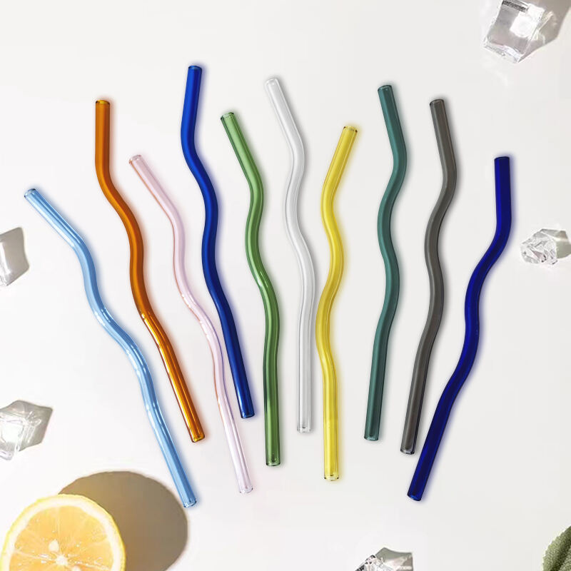  creative glass straw-wavy straw-bulk packing