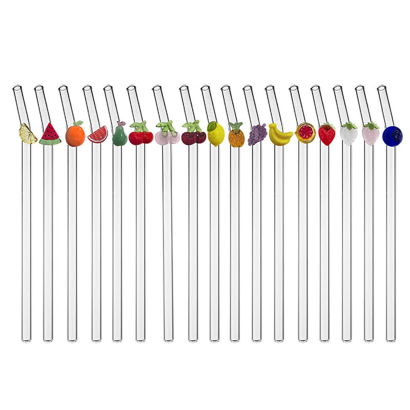 customize glass straw--Fruit Glass Straw