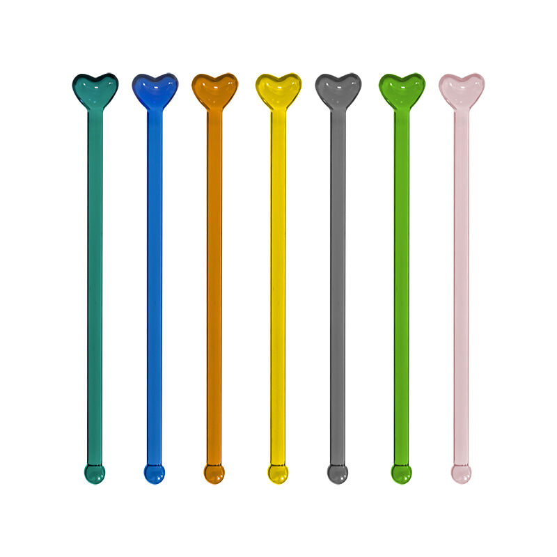 Glass Stirring Sticks |Heart | Bow | Star | Four-Leaf Clover | Handcrafted Charm