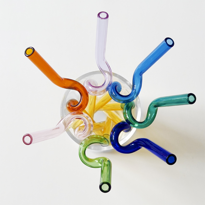 Creative Straw-Ω twist glass straw