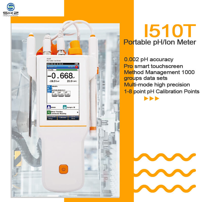 I510T 휴대용 pH/이온 측정기: 스마트 교정 및 데이터 관리 기능을 갖춘 실험실 등급 정밀 측정기