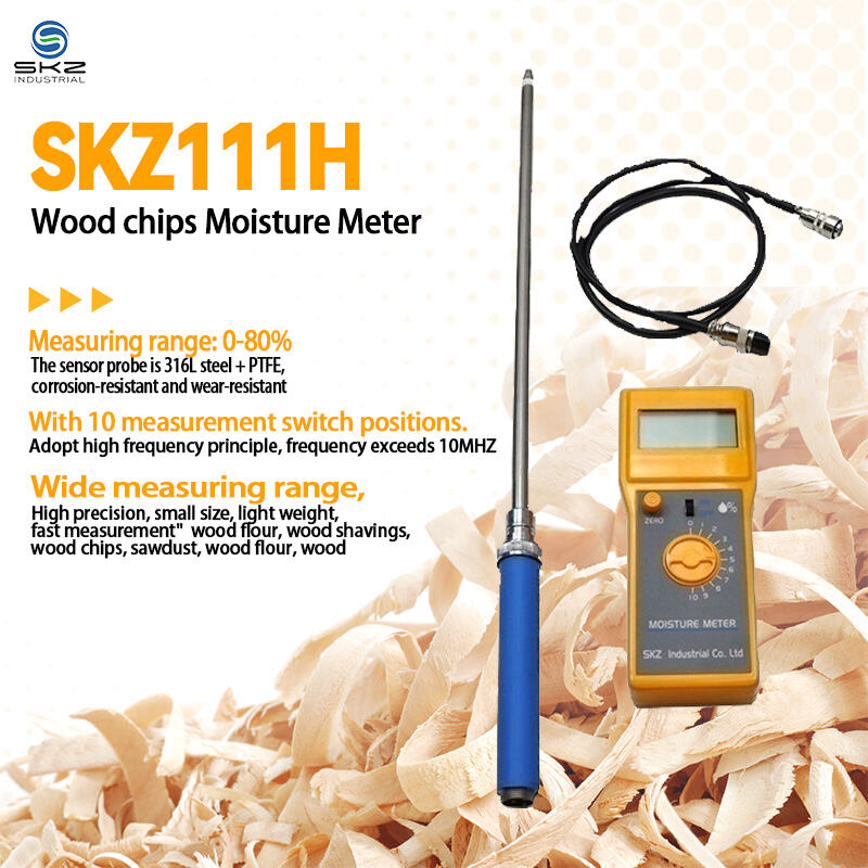 SKZ111H কাঠের চিপস আর্দ্রতা মাপার যন্ত্র: কাঠের গুঁড়ো, কাঠের স্লাইভার ও সয়্যাডাস্টের জন্য উচ্চ-ফ্রিক uency ০–৮০% টেস্টার