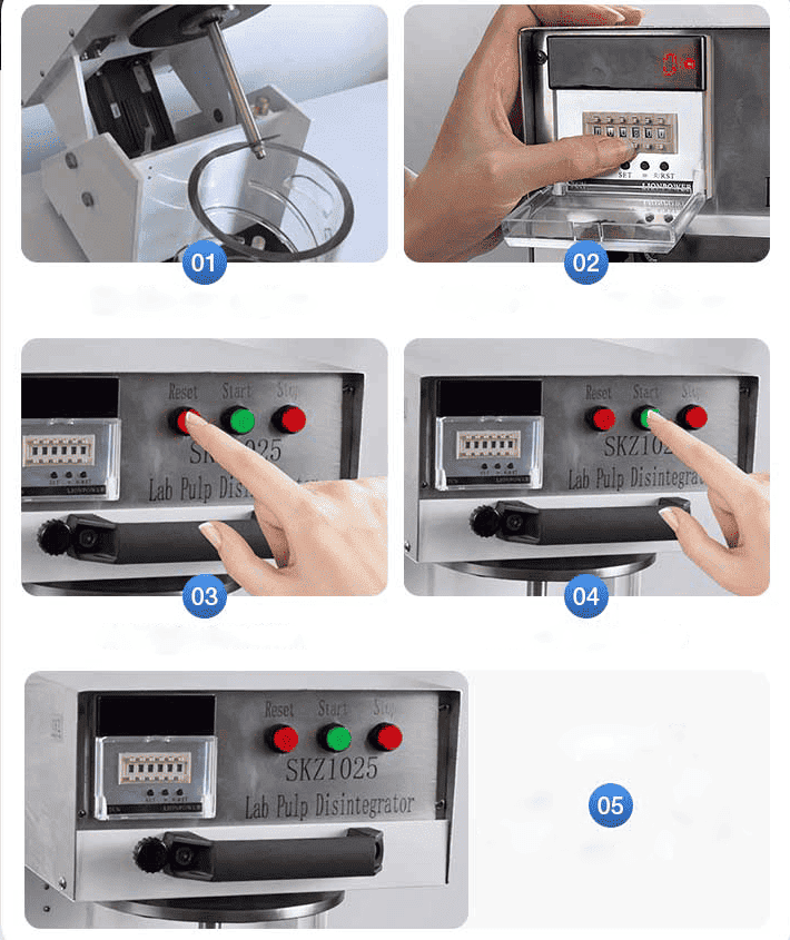 Steps of Operation SKZ1025 Pulp Testing Equipment