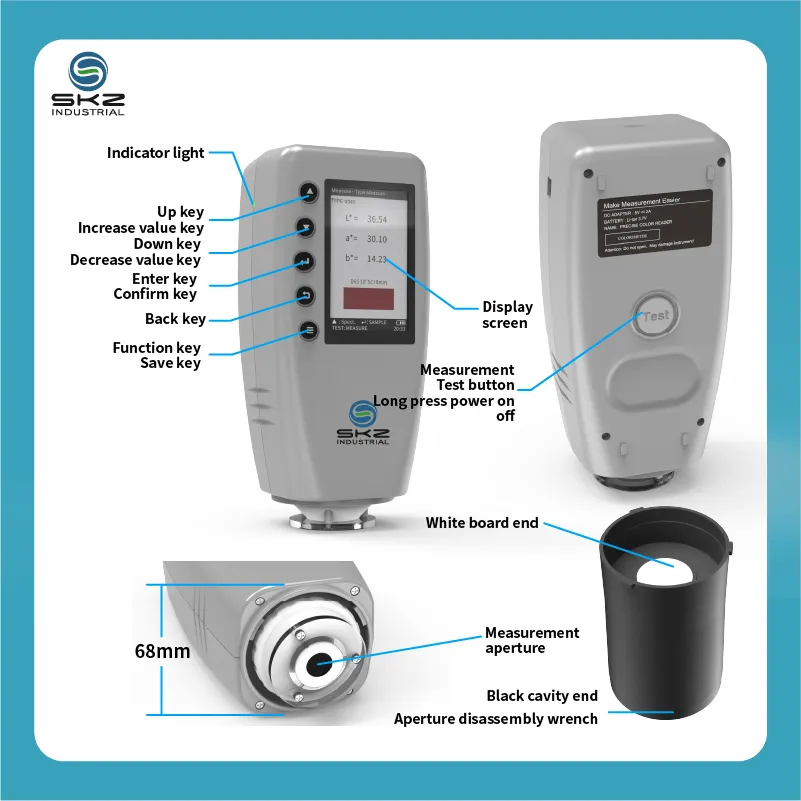 Tester colorimetru cu ecran de 2,8 inch SKZ10QC-4 cu funcție de stocare date