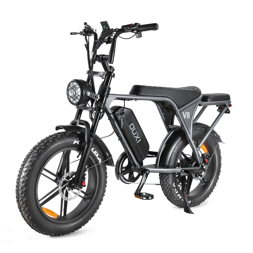 OUXI V8 Grey Steel Aluminum Alloy Frame Electric Bike 15AH Lion Battery 48V 1000W 750W 500W Electric Bicycle Fatbike