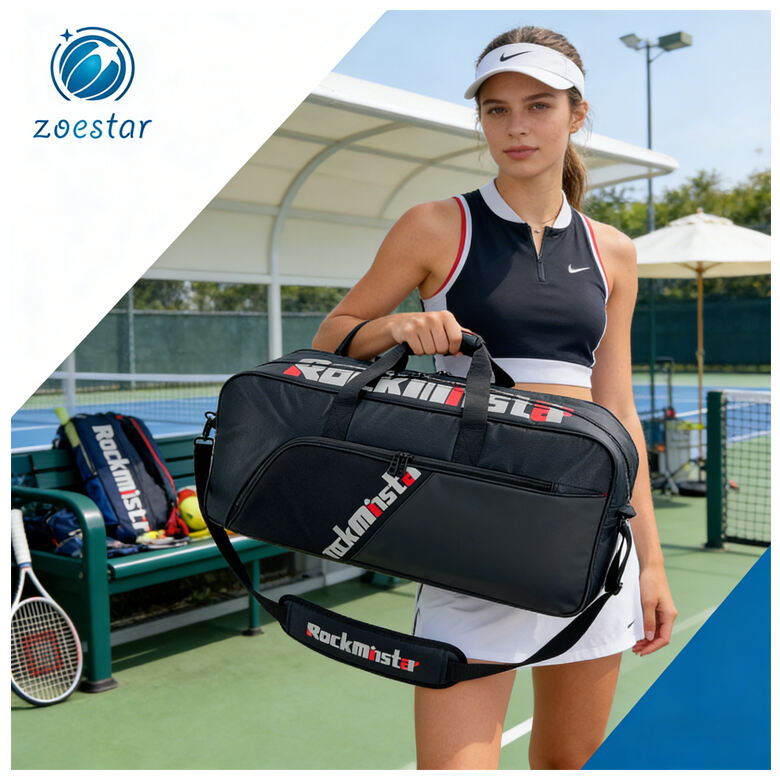 Custom Logo Multi-Functional Canvas Racket Tote Bag Young Portable Sports Beach Tote Bag For Tennis, Pickleball, Badminton racket Training and Matches