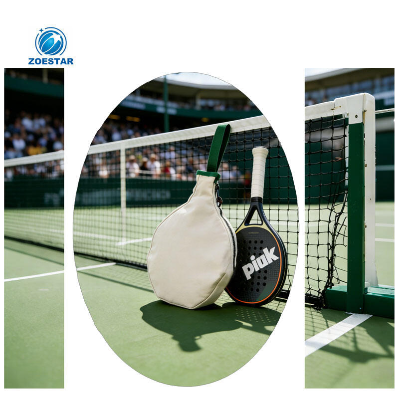 Single-Racket Canvas Bag for Tennis, Pickleball & Badminton with Back Zipper Pocket