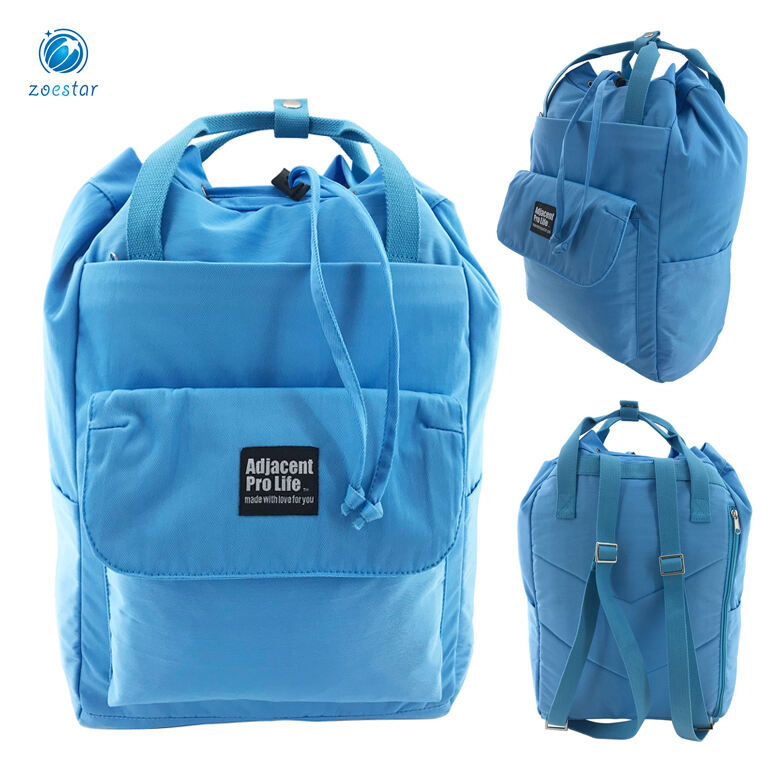 Multi Pocket Nylon Drawstring Totes Handbag Large Shoulder Backpack Travel Bags for Women or Man