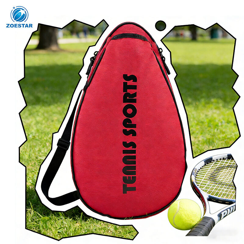Versatile Teardrop Sports Racket Bag - Fits Pickleball/Tennis/Badminton Rackets with Adjustable Shoulder Strap
