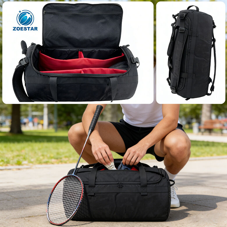 Waterproof Badminton Racket Carry-on Backpack Tennis Pickleball Accessories Holder Carrier