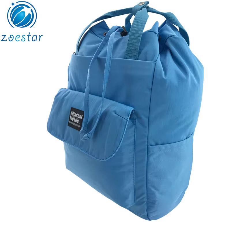 multi pocket nylon drawstring totes handbag large shoulder backpack travel bags for women or man-2