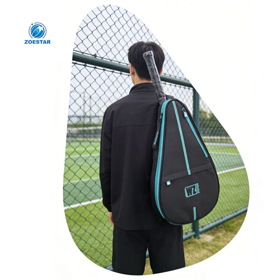 Bolsa cruzada simple con logotipo personalizado para transporte de raquetas de bádminton, tenis o pickleball, bolsa de transporte resistente al agua para proteger raquetas