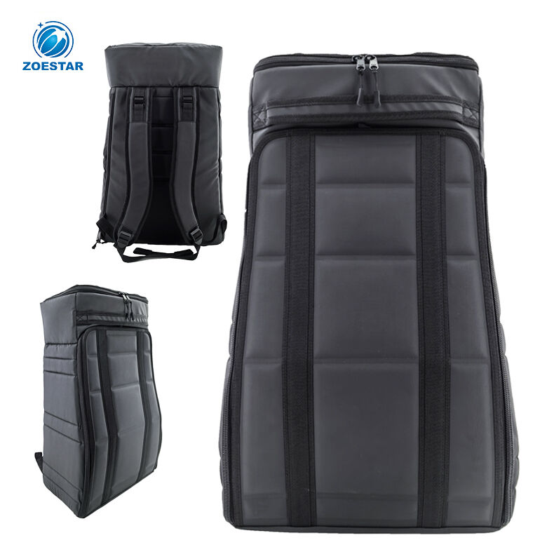 Structured Waterproof Equipment Backpack with EVA Molded Front Panel & Multi-Zip Mesh Storage