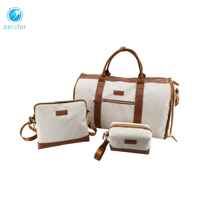 Large 900D Travel Duffel Bag with PU Leather Trim