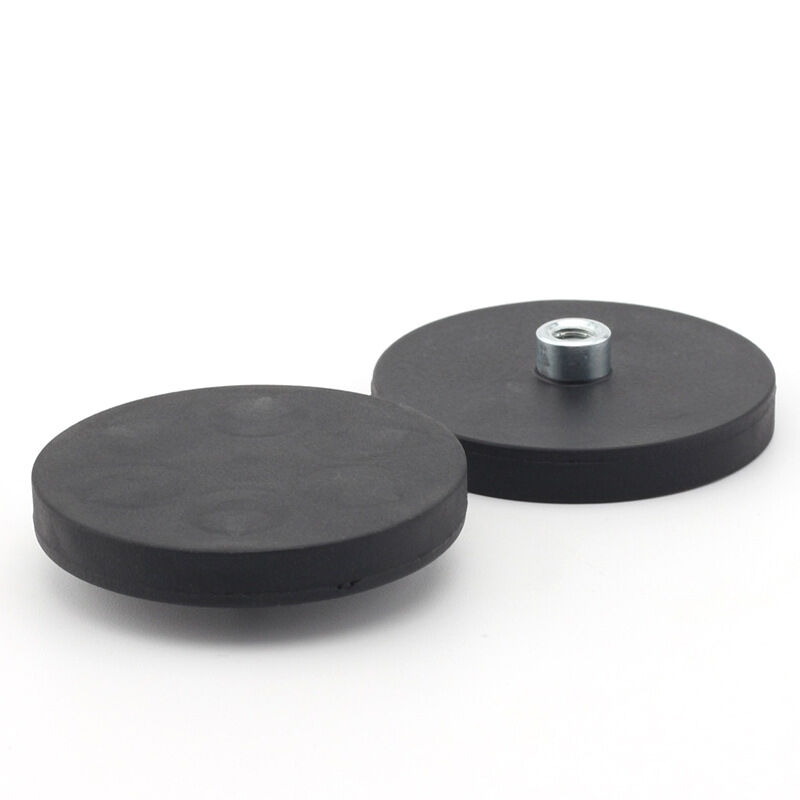 Powerful magnetic for use in mounting brackets of taxi rooftop lightboxes coated magnet 22 mm convex female thread