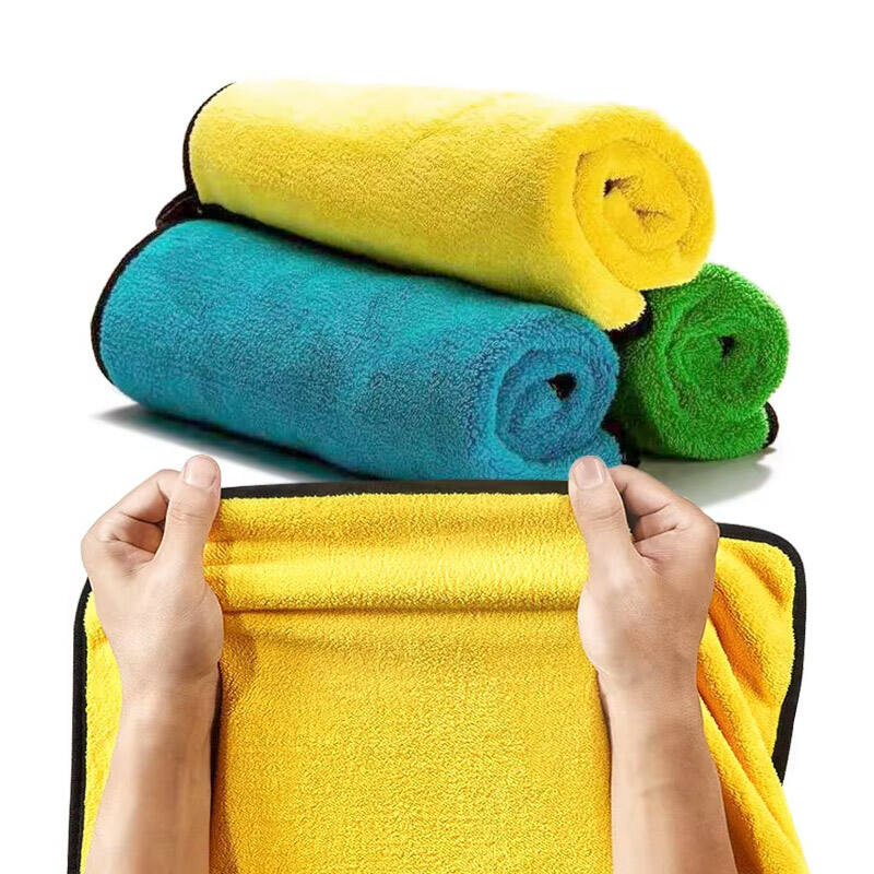 Factory Customized Car Polishing Microfiber Cleaning Cloth 40X60cm 60X90cm Coral Fleece Plush Microfiber Car Care Drying Towels
