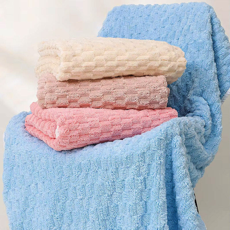 Wholesale 70x140cm Premiem Large Bath Towel Microfiber Warp Towel Coral Fleece Bath Towel Reusable Shower Towel