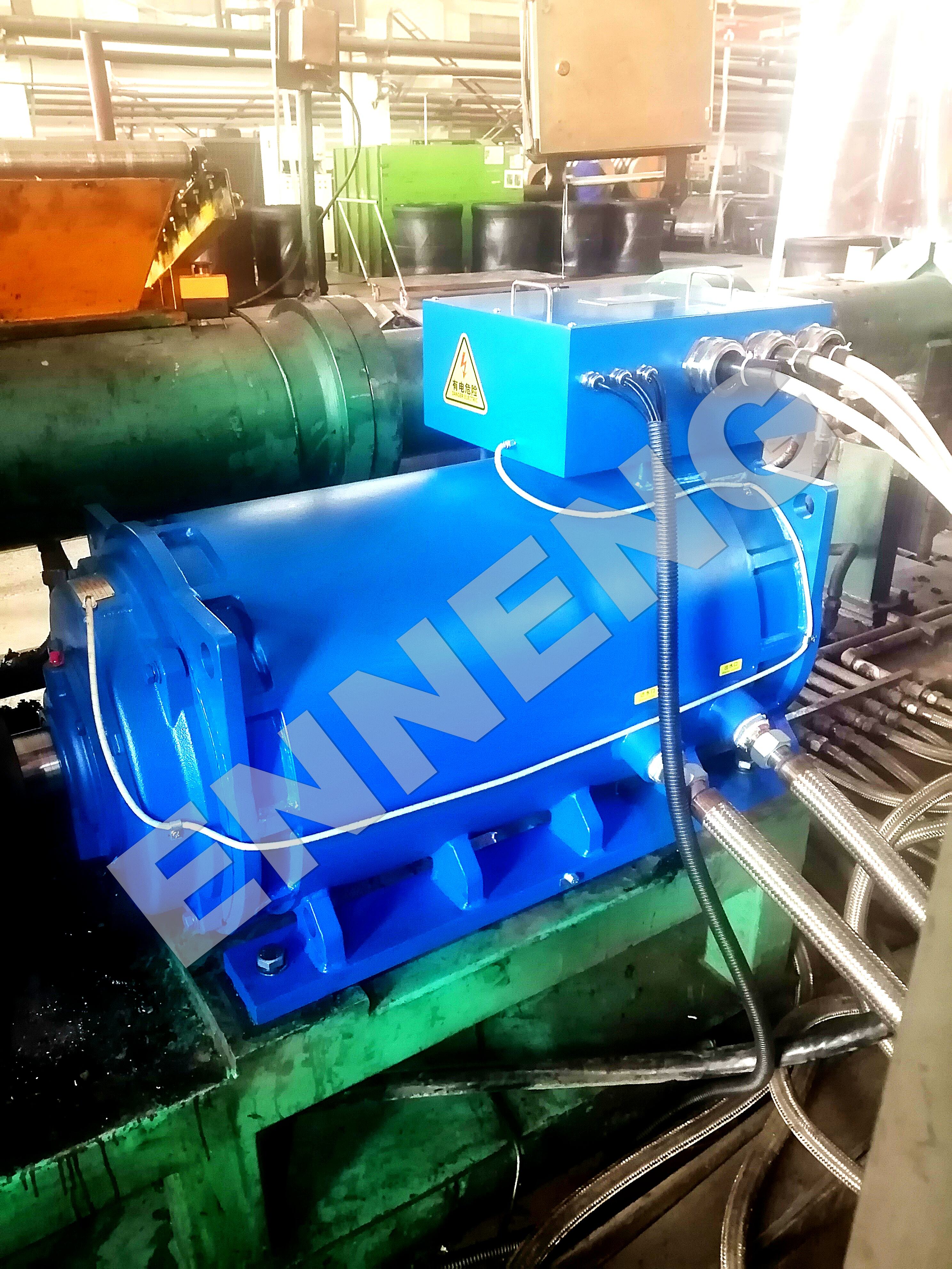 An industrial Permanent Magnet Motor PMSM driving a rotary screw air compressor on a standalone mining micro-grid utilises VFD soft-starting to prevent bus voltage sag and cut compressor energy consumption by up to 50%.
