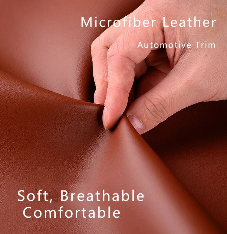 Microfiber Leather 1.2mm Thick Bottom Cloth Upholstery Leather For Car Seat supplier