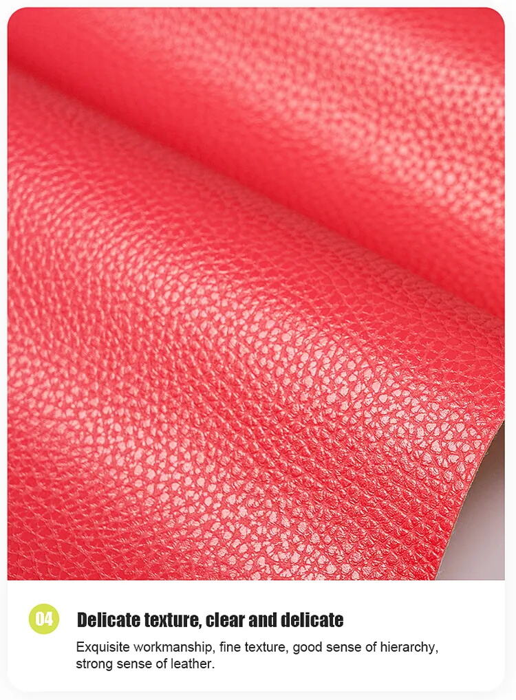 Breathable Soft Width 137cm Litchi Grain Microfiber Synthetic Leather Fabric For Sofa supplier