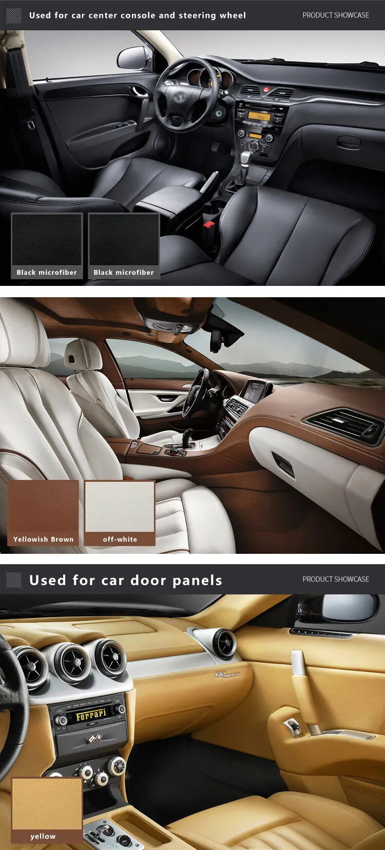 1.4mm thickness Microfiber automotive leather Breathable details