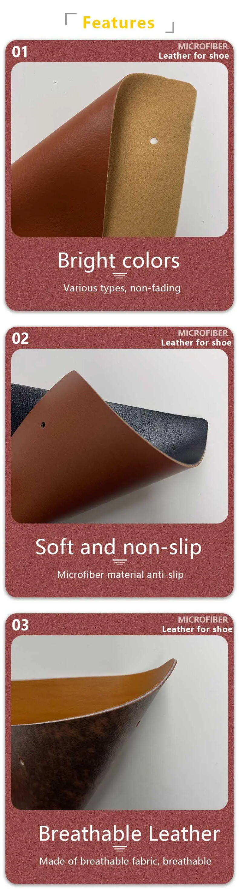 Wear-resisting Shoes Lining Fabricthin PU Leather Rolls For Shoes factory