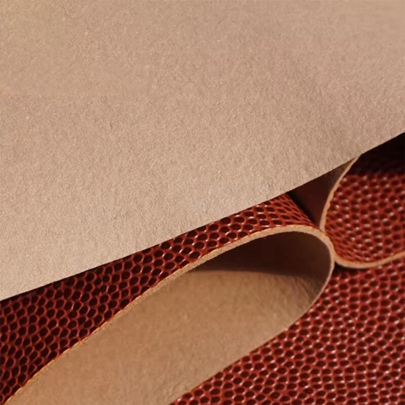 Customised Brown Faux Basketball Leather Fabric PU Material