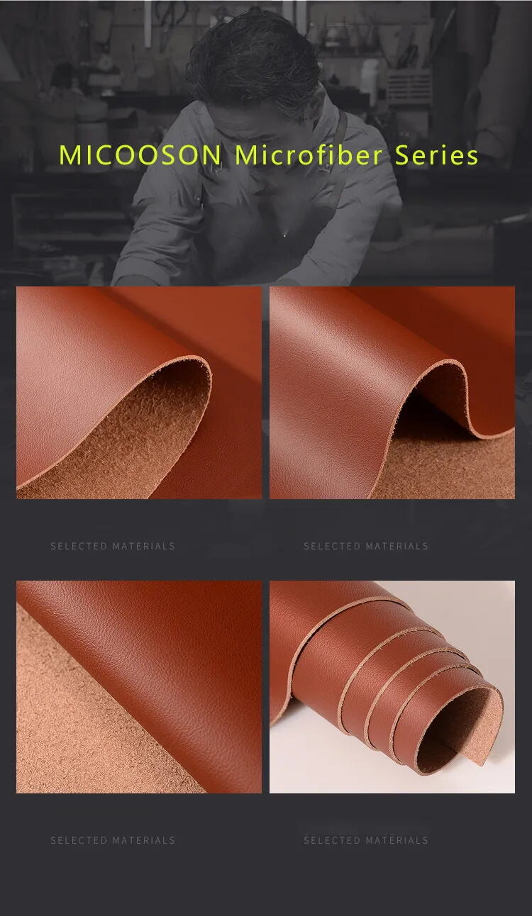 1.4mm thickness Microfiber automotive leather Breathable manufacture