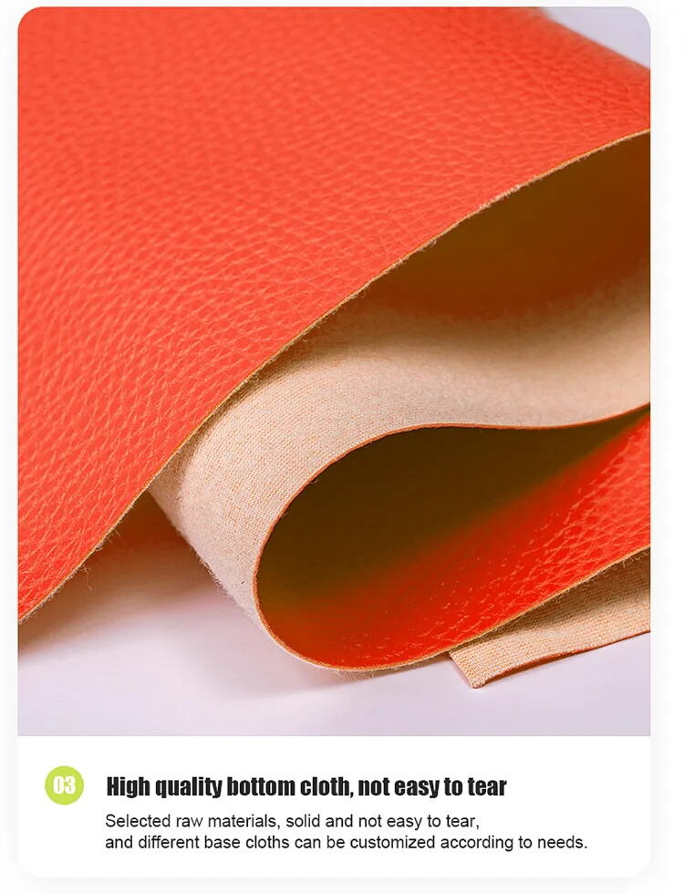 Breathable Soft Width 137cm Litchi Grain Microfiber Synthetic Leather Fabric For Sofa factory