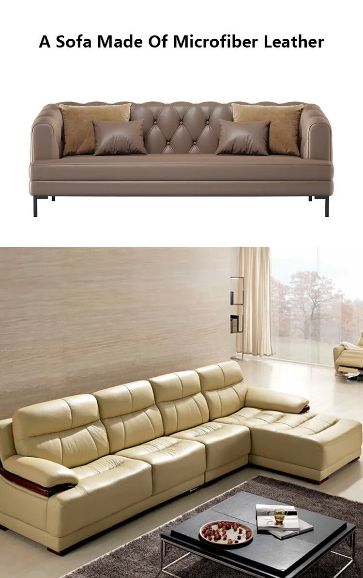 Breathable Soft Width 137cm Litchi Grain Microfiber Synthetic Leather Fabric For Sofa manufacture