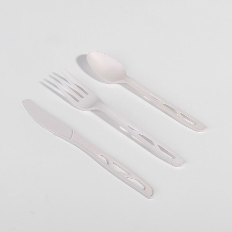 7g PLA Cutlery Set - Knife, Fork And Spoon  White PLA-7g