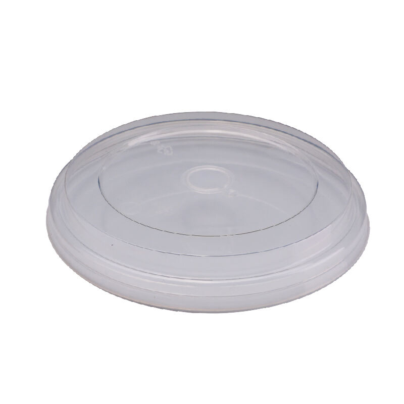 119mm Cup Lids - Clear Flat Cap With Hole,PP-90F-17