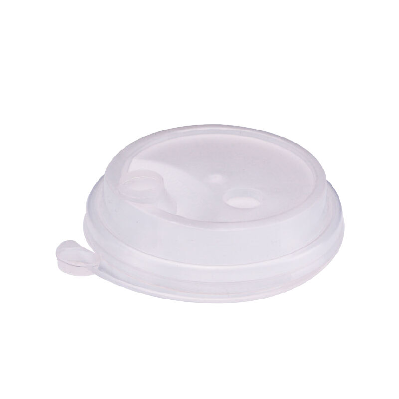 89mm PP Flat Lids - One-piece cover with plug/Clear/Black/White,PP-89F-11