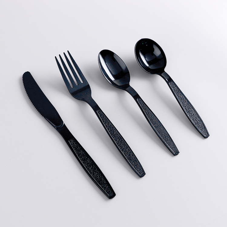 5g PS Disposable Plastic Cutlery Set - Knife, Fork,Spoon And Spork Black  PS-26