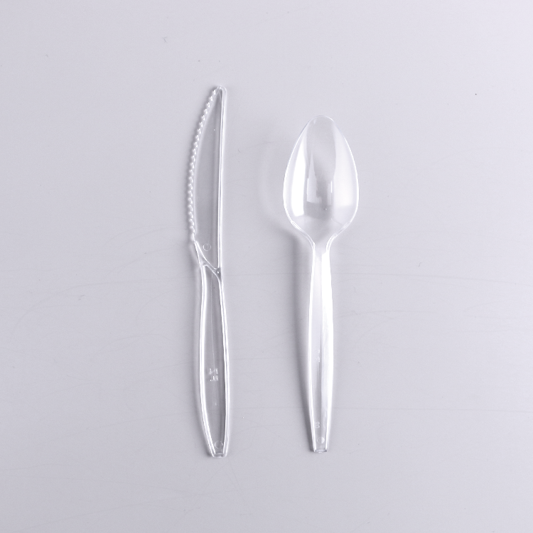 5” PS Disposable Plastic Cutlery Set - Knife, Fork,Spoon And Spork Clear  PS-5”