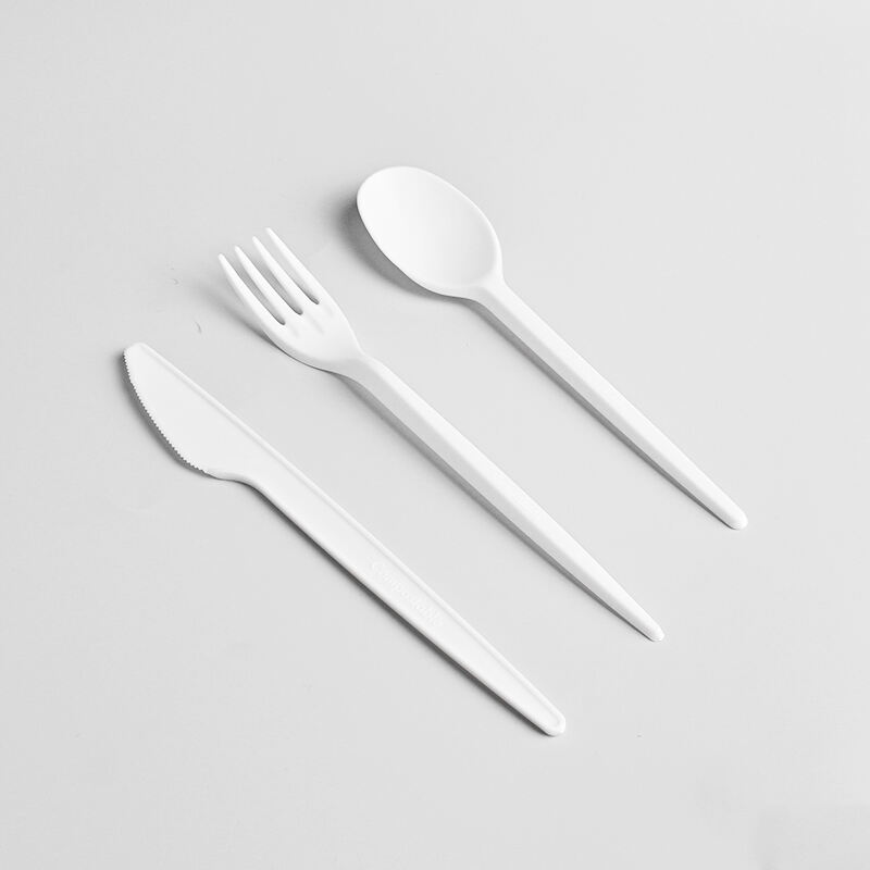 6.5g PLA Cutlery Set - Knife, Fork,Spoon And Spork White PLA-6.5g