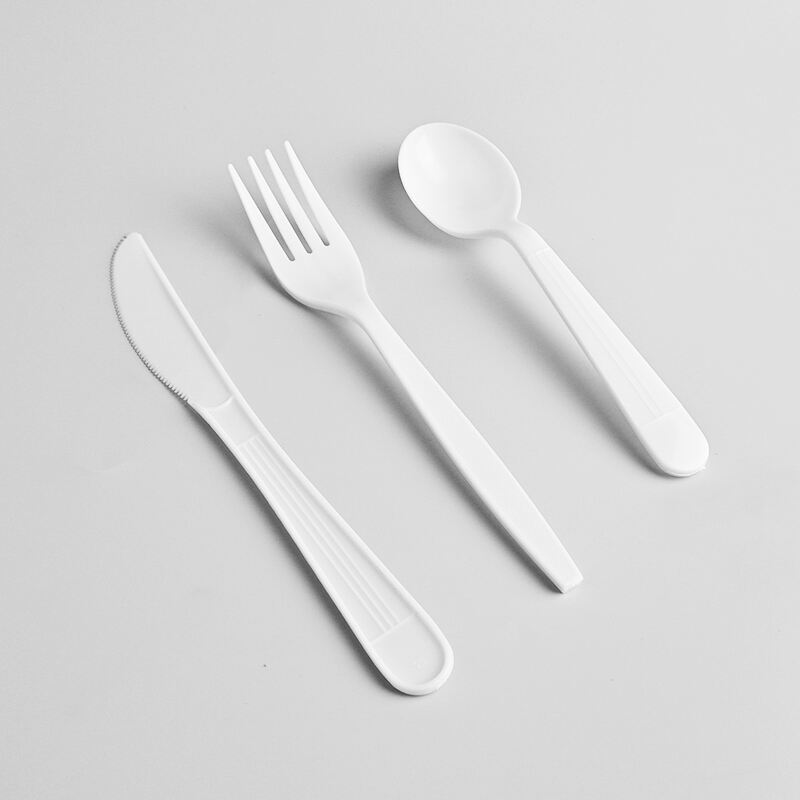 5.4g PP Disposable Plastic Cutlery Set - Knife, Fork,Spoon And Spork White  PP-5.4g