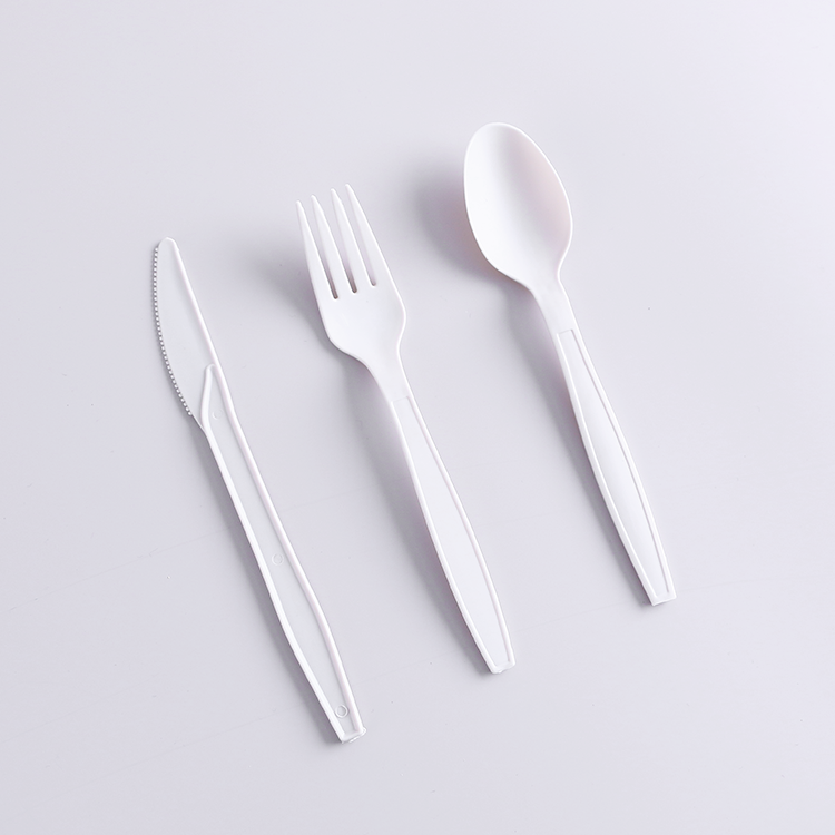 Small Size Corn Starch Disposable Cutlery Set - Knife, Fork,Spoon And Spork White  Bio-S