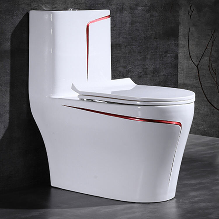 Luxury One Piece Bathroom Ceramic Wc Water Closet Porcelain Gold Black Colored Toilets Bowl