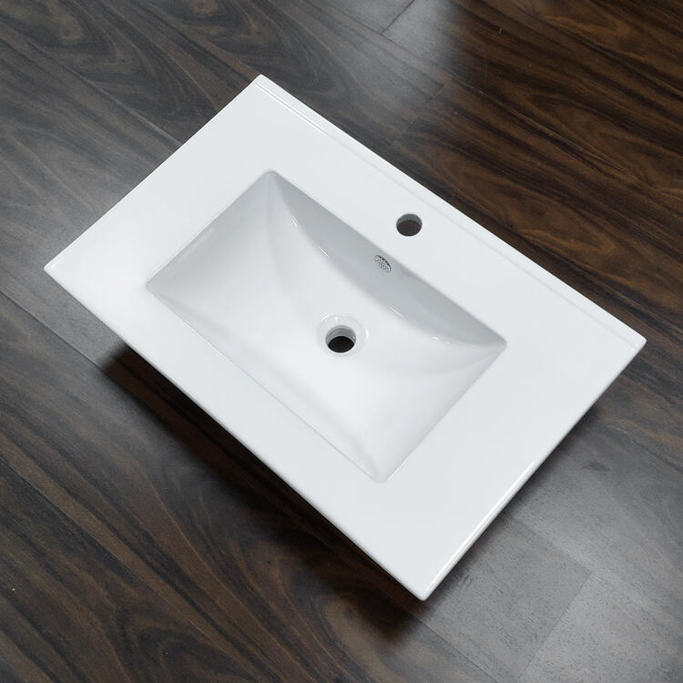 Made in china Bathroom ceramic rectangular cabinet wash hand basin