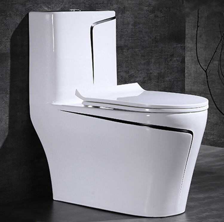 Luxury One Piece Bathroom Ceramic Wc Water Closet Porcelain Gold Black Colored Toilets Bowl