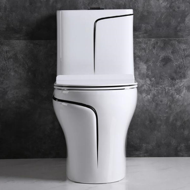 Luxury One Piece Bathroom Ceramic Wc Water Closet Porcelain Gold Black Colored Toilets Bowl