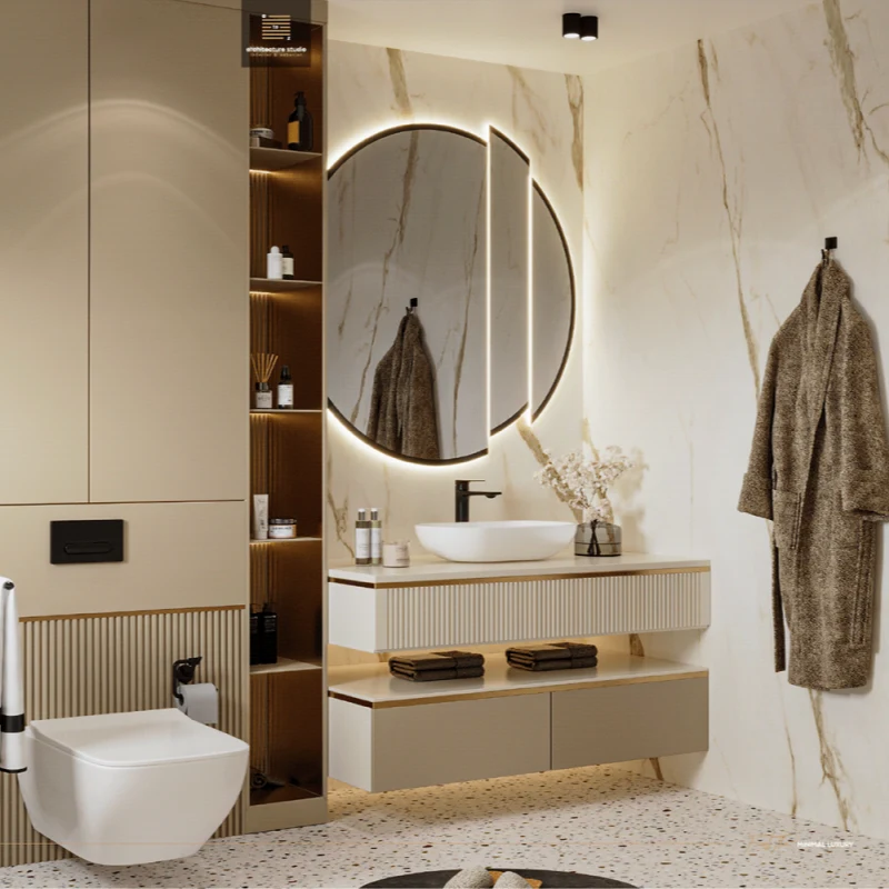 Luksuzna krema za kupaonicu Vanity s Terrazzo tušnim prostorom