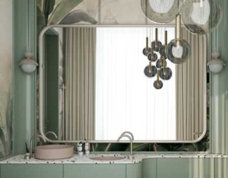Modern Green Bathroom Vanity With Terrazzo Countertop product picture (9).webp