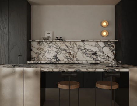 Modern Black Wood Cabinets with Marble Counters product picture (1).webp