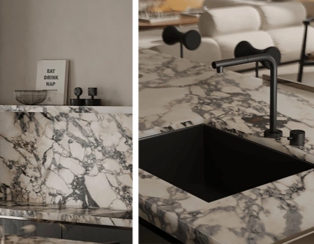 Modern Black Wood Cabinets with Marble Counters product picture (4).webp