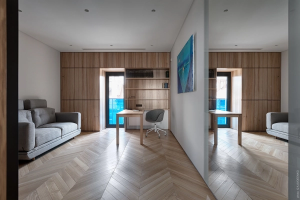 Minimalist Villa Custom Cabinet Project with Stainless Kitchen, Wardrobes, and Warm Wood Details Case image (1).webp